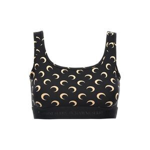 MARINE SERRE Crescent Moon Print Sports Bra Women BLACK T-Shirts & Tops